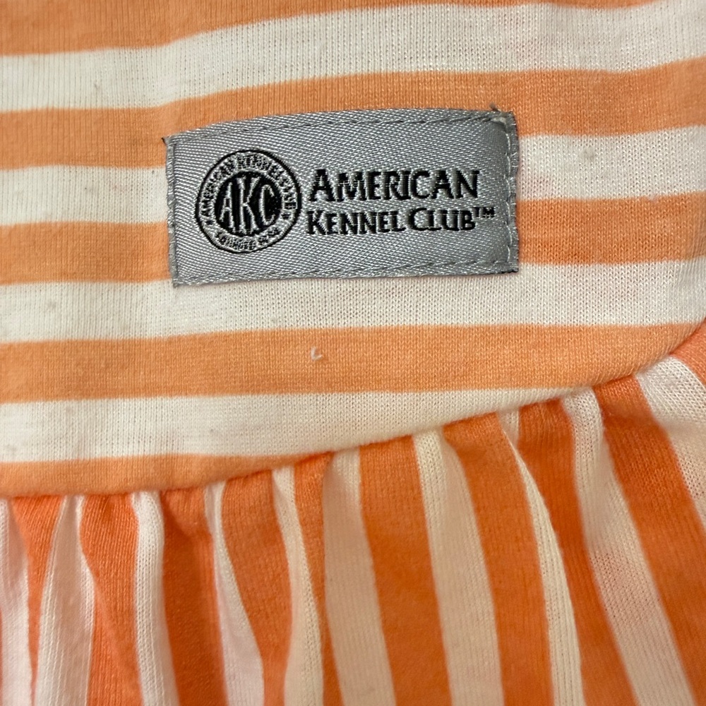 American Kennel Club white and orange sleeveless dog dress size M - Picture 4 of 6